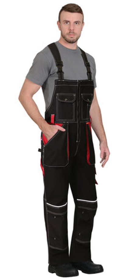 Полукомбинезон "АГАТ" черный с красным (малиновым)