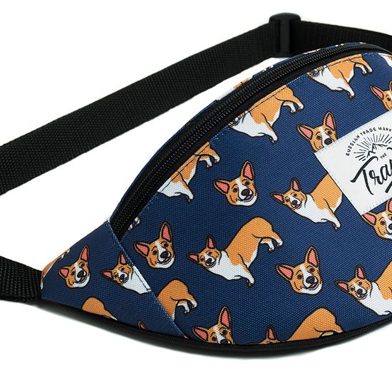 Поясная сумка Travel. Корги. Синий