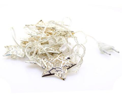 Электрогирлянда LED цветная с насадкой метал. Звездочка, длина насадки 6см, 12 ламп, 3м, 1 р.м.