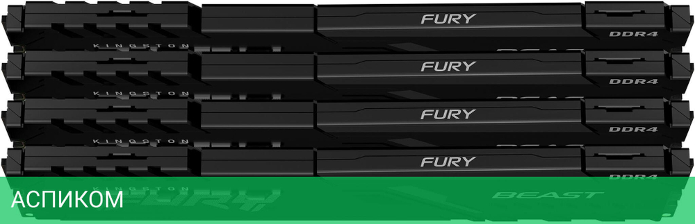 Оперативная память Kingston Fury Beast 4x8GB DDR4 PC4-28800 (KF436C17BBK4/32)