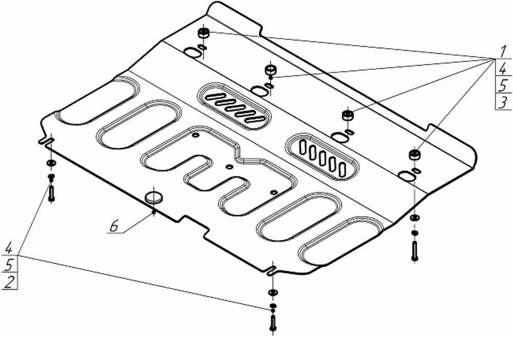 Защита картера двигателя, КПП. 2 мм, Сталь. для Suzuki Sx4 2006-2009, Motodor.70601