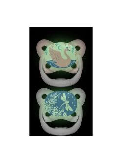 Ортодонтическая соска пустышка для новорожденных Dr. Brown's PreVent ночная с колпачком 2 шт