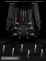 Рюкзак SkyName "90-126", 30*42*16см, 3 отделения, 3 кармана, чёрный