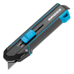 Нож-скребок выдвижной, 19мм, сменное лезвие, SK2, 5 запас. лезвий, алюмин. корпус GROSS 78890