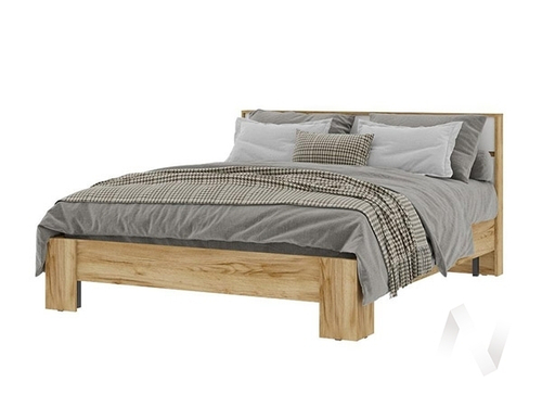 Кровать 1.6х2.0 КР 03 МС Хелен ЛДСП (дуб крафт золото/белый шагрень)