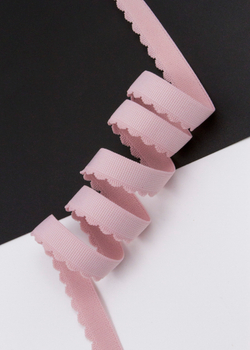 Резинка отделочная пудра ажурная ширина 15 мм с учетом фестона Lauma (Латвия)