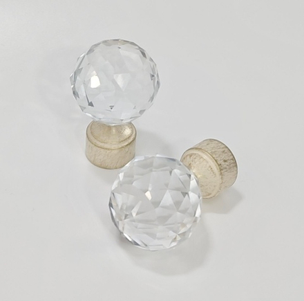 Наконечники "Шар с огранкой Ост" d16 мм, цвет ваниль золото