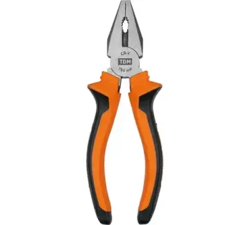 Пассатижи (плоскогубцы), с двухкомпонентными рукоятками, CR-V сталь 160 мм, серия "Алмаз" TDM