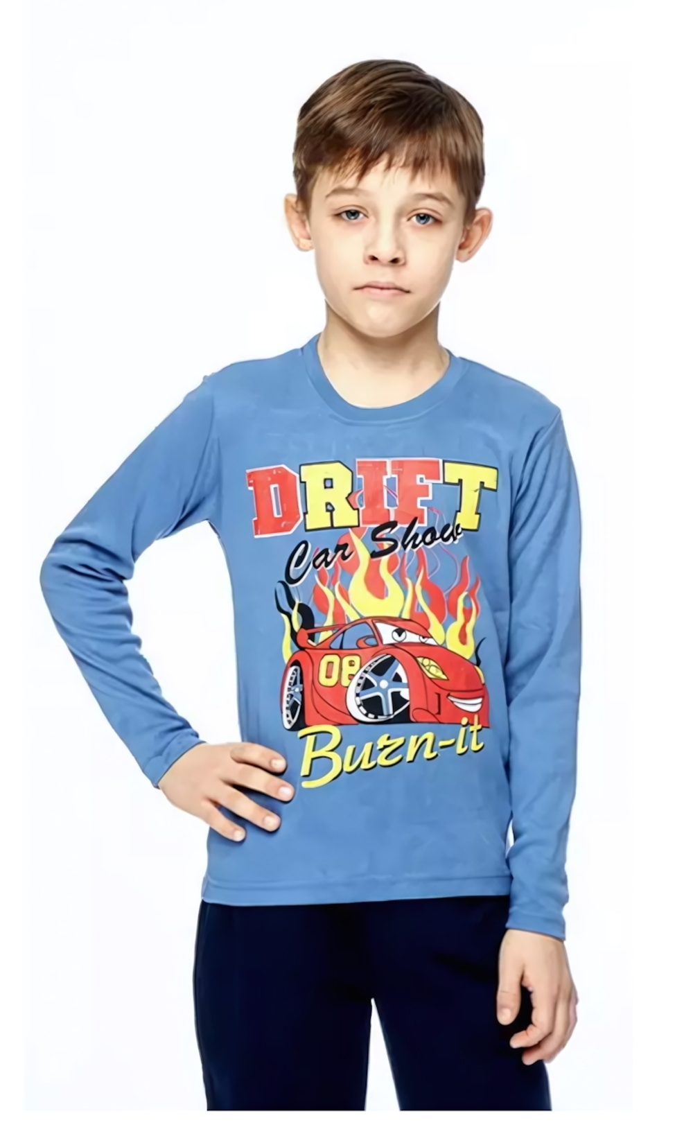 Футболка с длинным рукавом мальчик 6 лет (ВАЙТ КОТТОН), 1 шт.