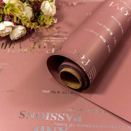 Пленка матовая с серебряным тиснением Пурпурно-розовая