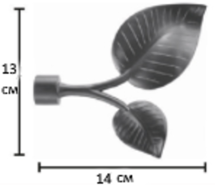 Наконечники "Вяз" металлические d20 мм, цвет черный