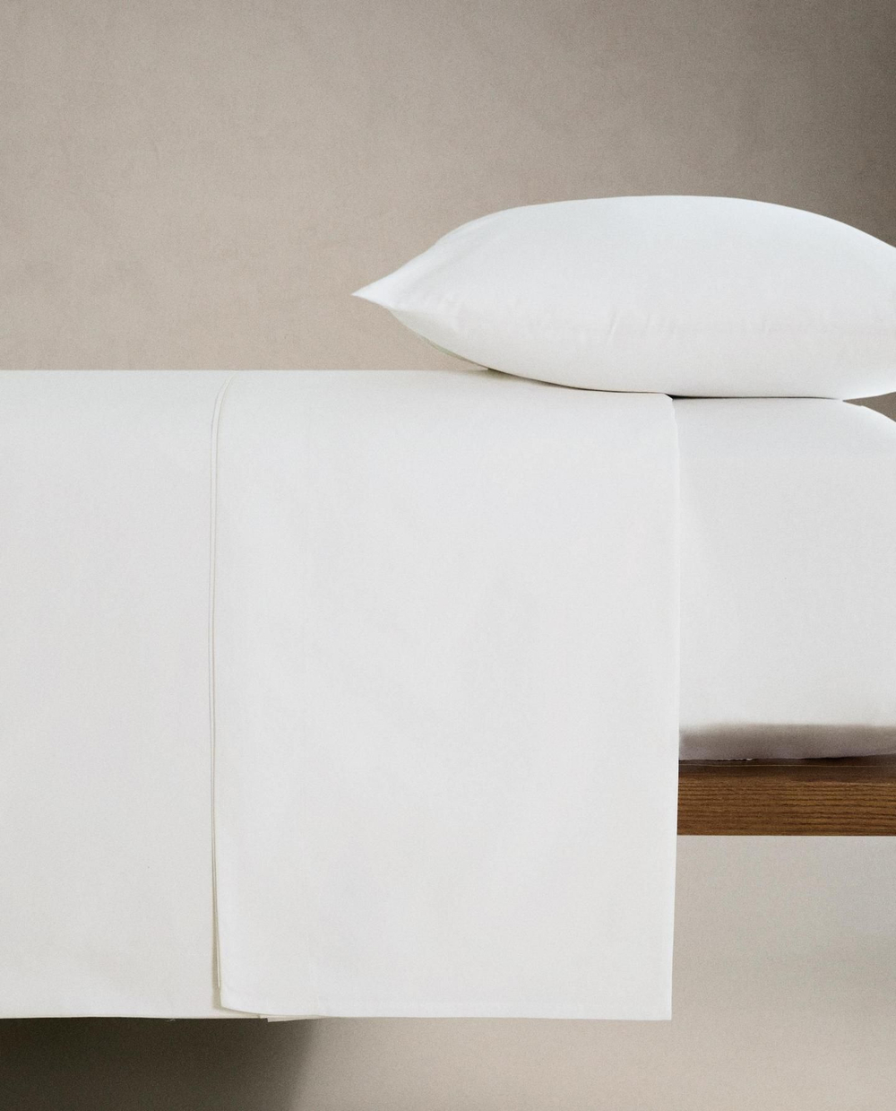 Zara Home - Простыня overlock, белый, 160x280 см