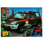 Конструктор пластмассовый 45эл. Легко собрать "УАЗ Patriot. Военная полиция" (Город мастеров)