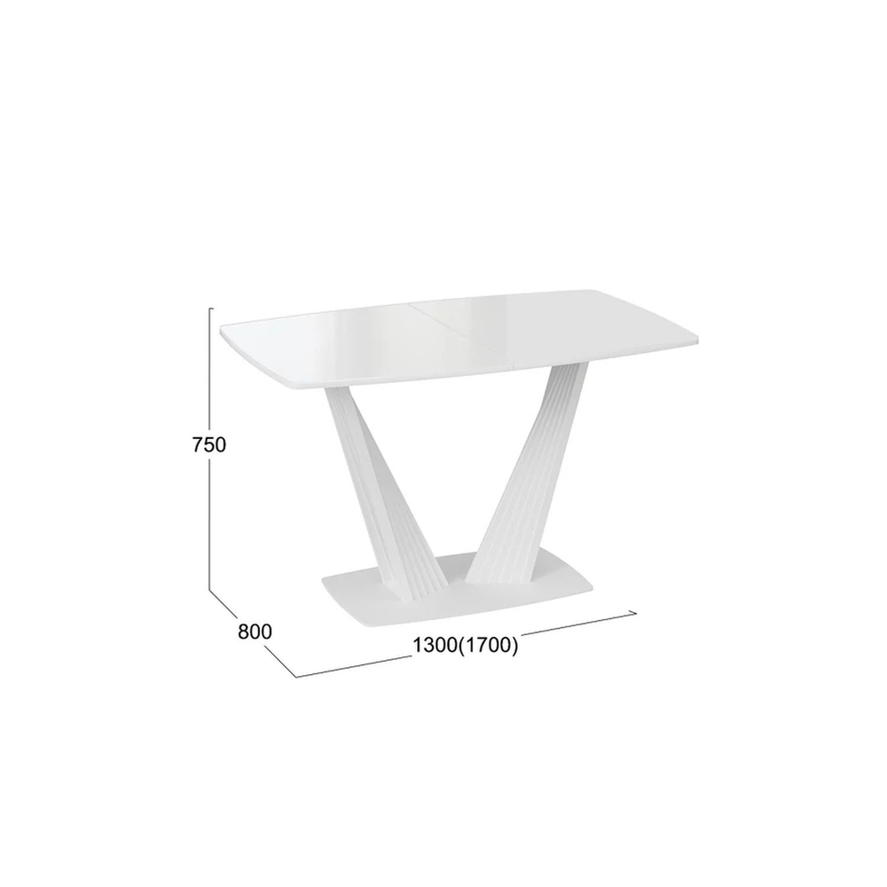 Стол кухонный обеденный раздвижной Капучино Матовый/Стекло Матовое Капучино, Фабио, 130х80х75 см
