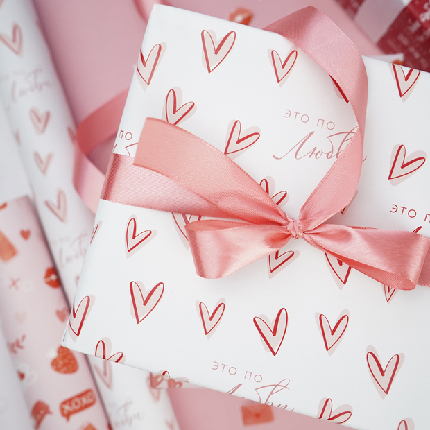 Бумага подарочная "Это по любви" / листы 60х88см