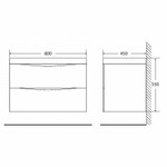 Тумба под раковину BelBagno Marino 80 MARINO-800-2C-SO-WO-P подвесная Rovere Bianco