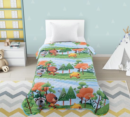 Покрывало стеганое детское Медвежата поплин 140x210 см