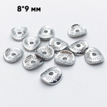 Бусина, цвет серебро (родий), размер 8*9 мм, цена за 10 шт