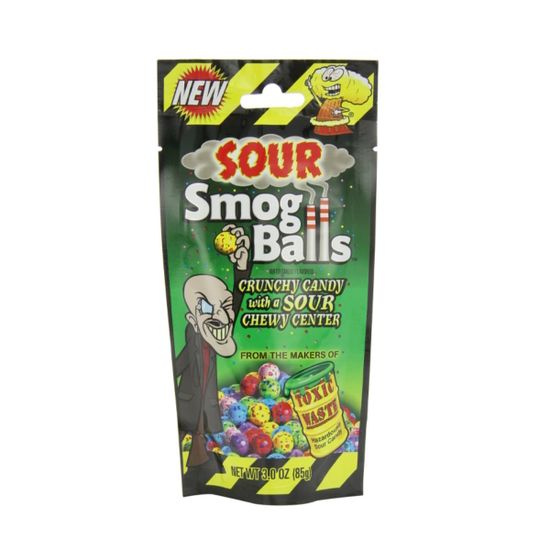 Драже с кислой начинкой Toxic Waste Smog Bolls, 85г (США)