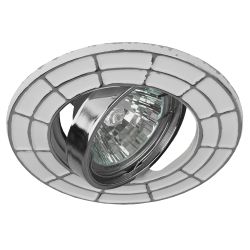ST7A CH/WH Светильник ЭРА штампованный поворотный MR16,12V/220V, 50W белый/хром | Штампованные встраиваемые светильники