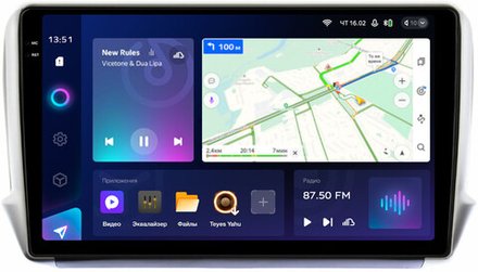 Магнитола для Peugeot 208 A9 2012-2019, 2008 A94 2013-2019 - Teyes CC3-2K монитор 10.36" 2K QLED на Android 10, ТОП процессор, CarPlay, 4G SIM-слот
