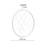 7672/EL PALE SN 000 Светильник пластик/белый LED 70Вт 3000-6000К D485 IP43 пульт ДУ GITUM