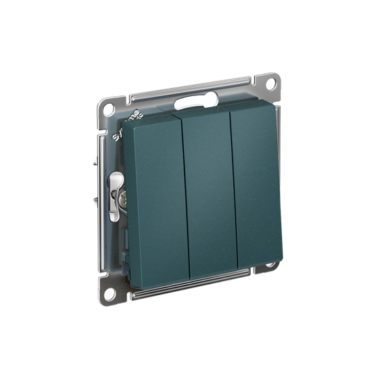Выключатель 3-кл. СП AtlasDesign 10А IP20 (сх. 1+1+1) 10AX механизм изумруд SE ATN000831