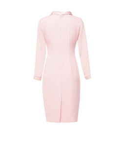 Платье с воротником стойка розовое 13-02-19FW