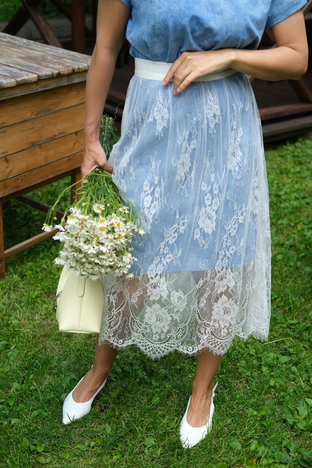 Платье-футболка из хлопка в голубом цвете