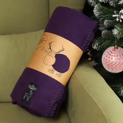 Плед 130х170см, 1.5-спальный, Silvano, , фиолетовый однотонный, флис, 100% полиэстер, AI-0104010