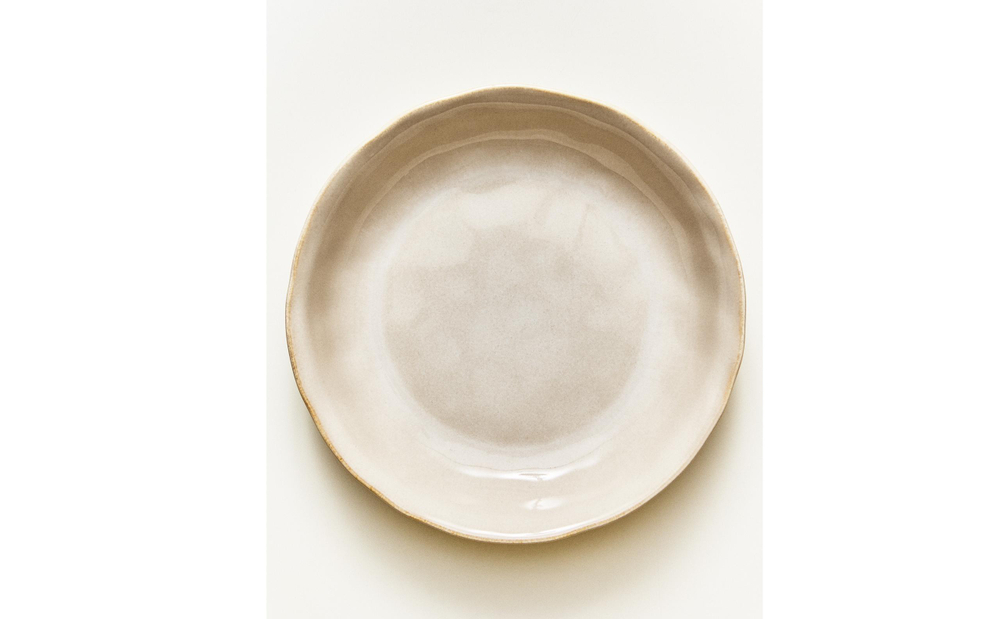 Zara Home тарелка глубокая из каменной керамики, цвет кремовый, 23 см