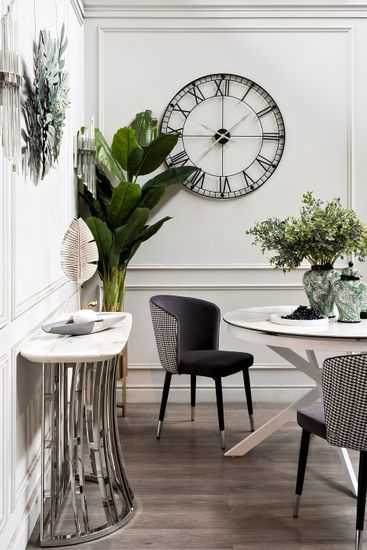 30C-1232F GR Стул велюр серый 54*57*80см с ч/б спинкой