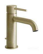 Смеситель для раковины Gessi 316, однорычажный, с донным клапаном, цвет Brass Brushed PVD