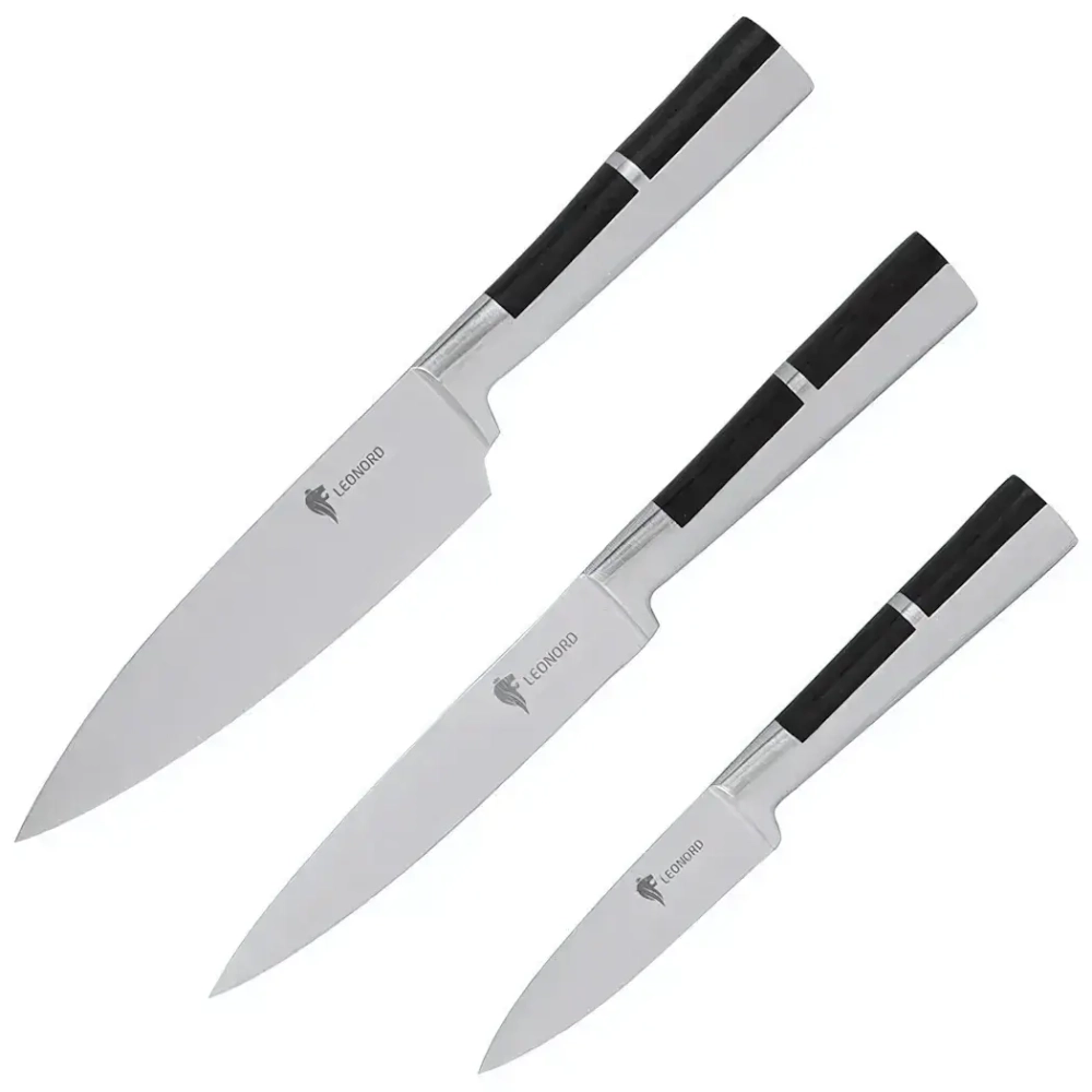 Набор ножей цельнометаллических с вставкой из АБС пластика PROFI (поварской, универсальный