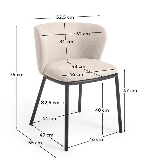 Стул Ciselia бежевый шенилл