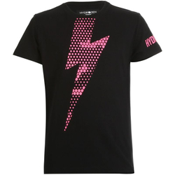 Футболка для мальчика теннисная Hydrogen Thunderbolt Tee Kids - black/fuchsia fluo