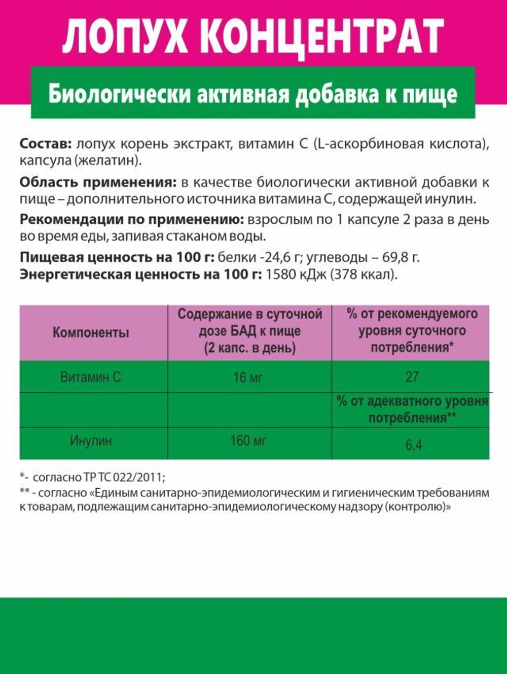 Концентрат Лопух (Сoncentrate Burdock)
