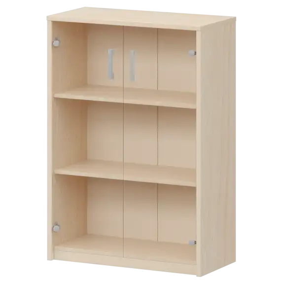 Стеллаж средний с прозрачным стеклом А-304/А-стл304пр Бук 770x365x1220 Арго