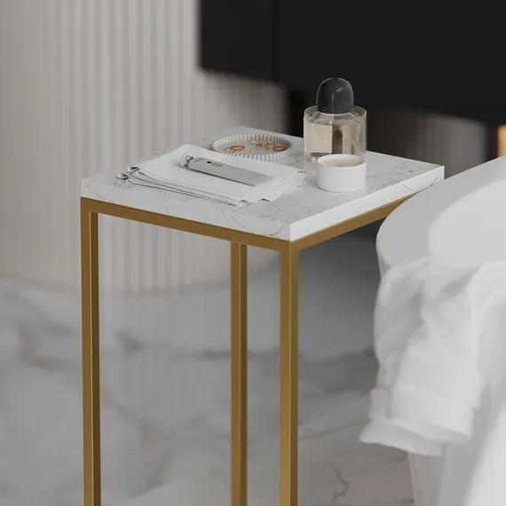 Набор столиков кофейных Mayen Gold, белые/золотистые