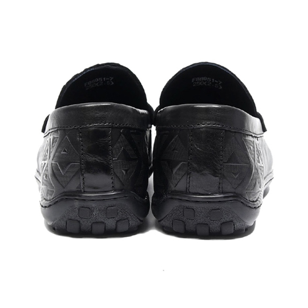 Bansley Top Grain Cow Leather Gommino Loafers Men"s Black