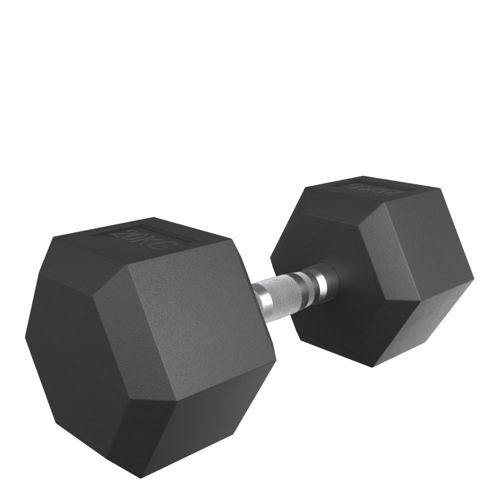 Гантель гексагональная UNIX Fit обрезиненная 20 кг, 2 шт.