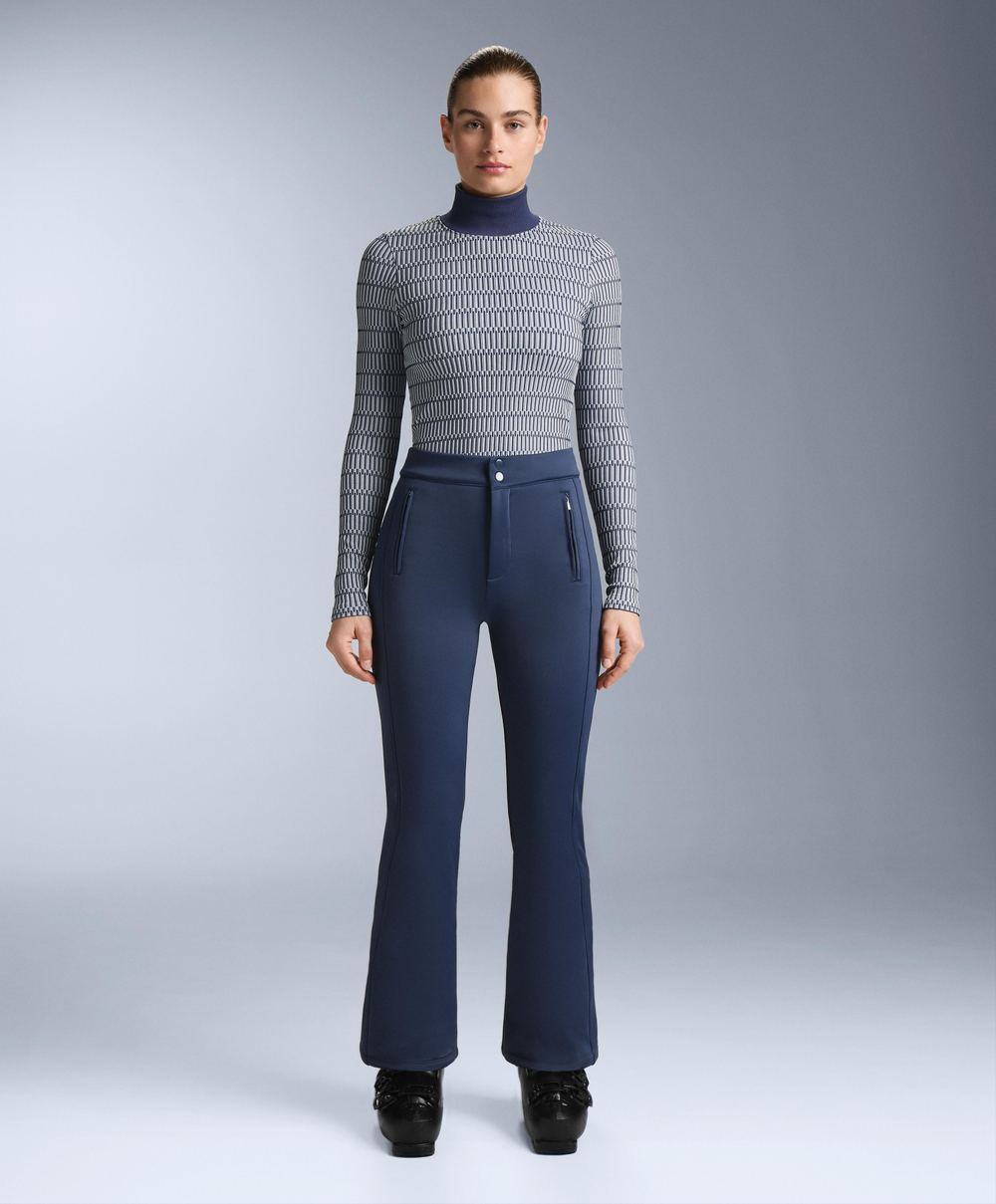 Oysho Бесшовная термофутболка с геометрическим узором Base Layer, синий