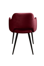 Стул William с подлокотниками, бархат винно-красный 16/ черный конус