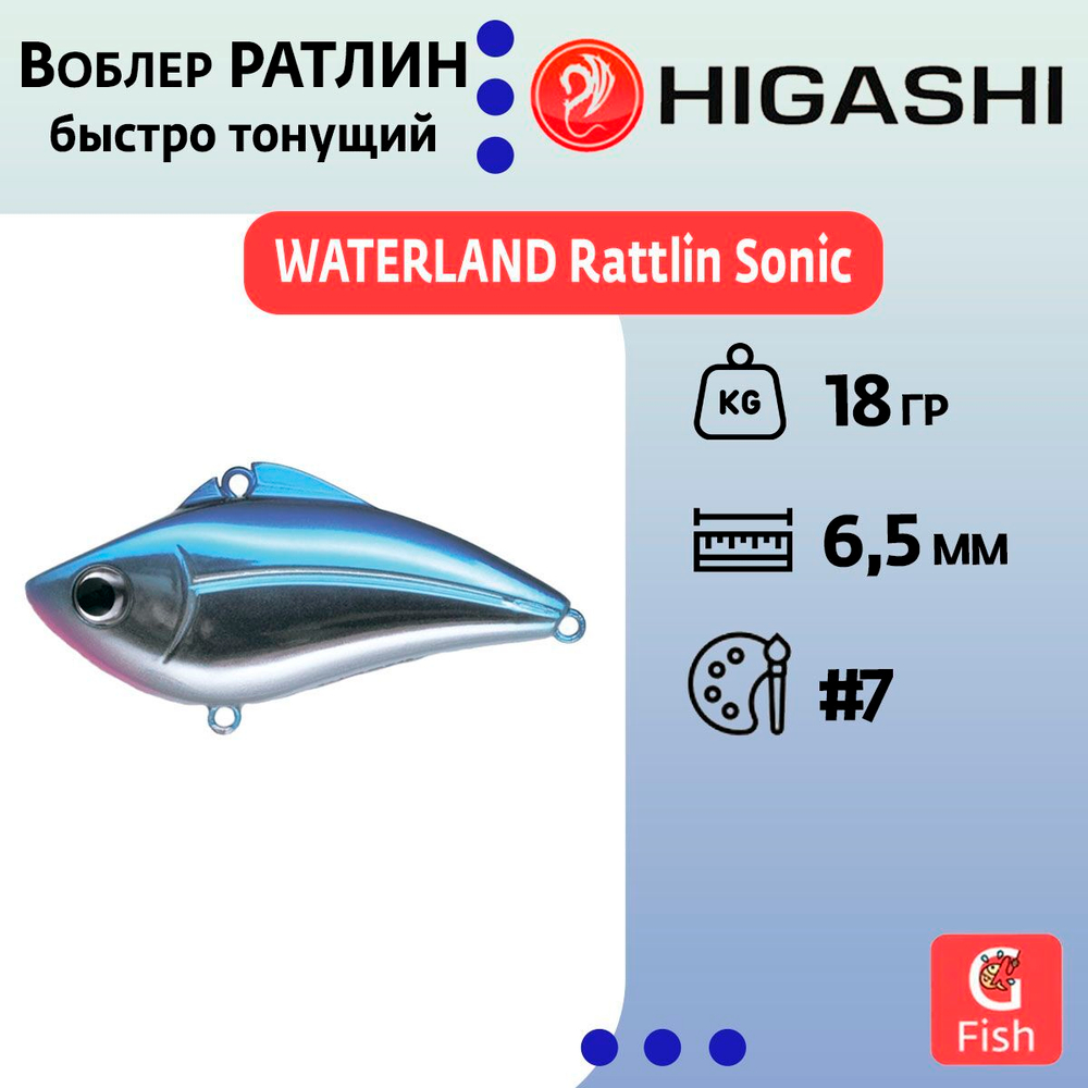 Раттлин WATERLAND Rattlin Sonic 18гр #6, 6,5см, Быстро тонущий (Fast sinking)