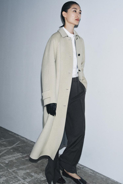 ZARA ДЛИННОЕ ПАЛЬТО ИЗ СМЕСОВОЙ ШЕРСТИ — ZW COLLECTION LIMITED EDITION, ЭКРЮ