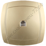 СВЕТОЗАР Акцент, телефонная одинарная в сборе цвет золотой металлик, Электрическая розетка (SV-54217-GM)