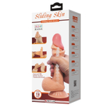 Телесный фаллоимитатор с эффектом скользящей кожи - 19,4 см. (Цвет: телесный)