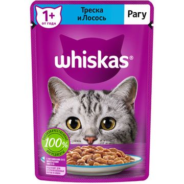 Whiskas пауч рагу треска и лосось 85 гр