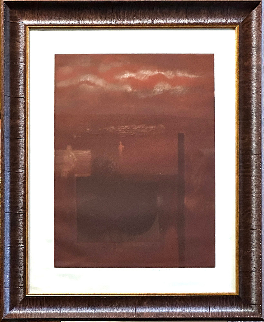 Гречина Ольга Николаевна . Вечер. СССР. 1981 г. Цветной офорт, акватинта, 75,5×60 см.