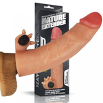 Насадка на пенис с вибропулей Nature Extender Flesh (17,5 см)